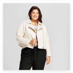 NWOT A New Day Gold Jacquard Moto Jacket